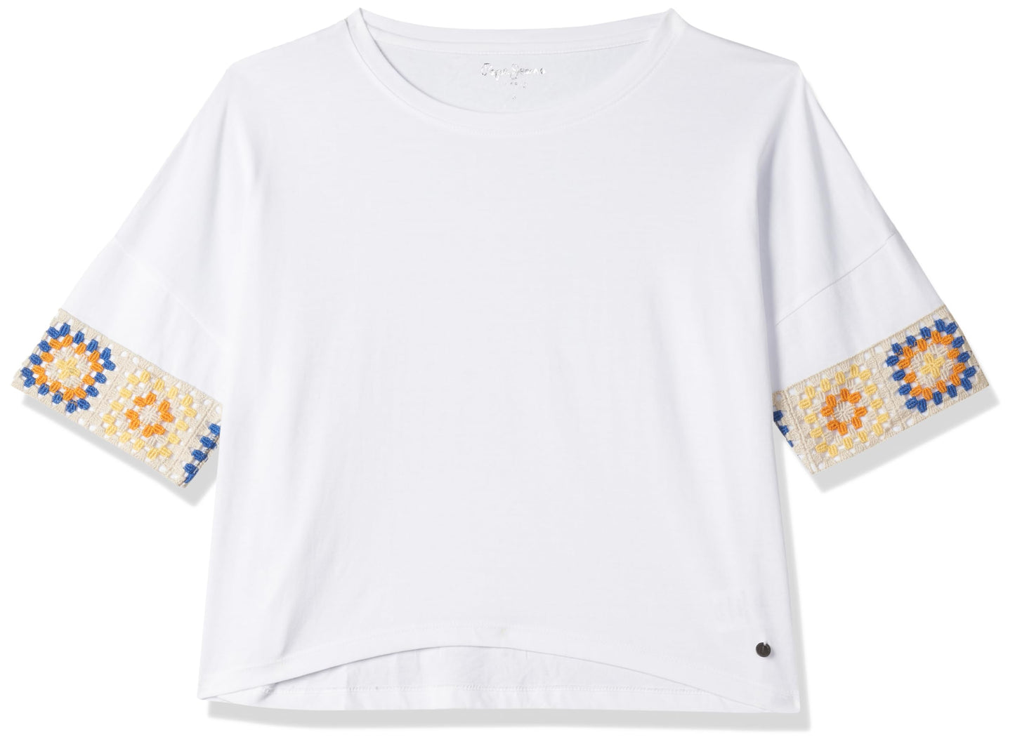 Pepe Jeans WomenS Solid Relaxed Fit T-Shirt (Pl505625_White