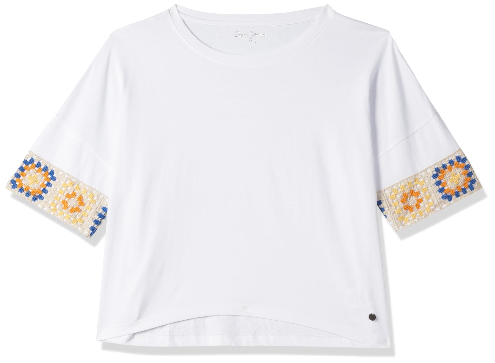 Pepe Jeans WomenS Solid Relaxed Fit T-Shirt (Pl505625_White