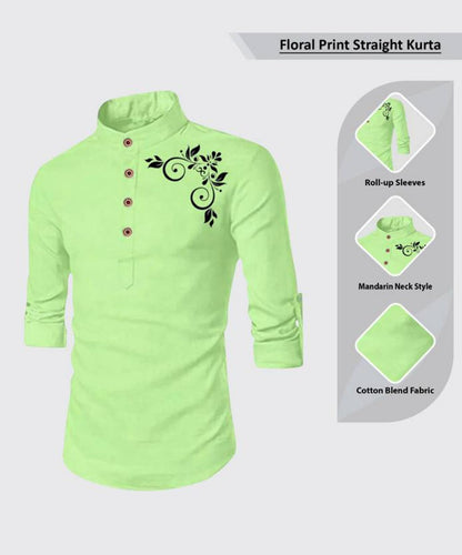 Deemoon MenS Full Sleeve Short Kurta Shirt With A Trendy Mandarin Collar Crafted From A Premium Cotton Blend For Comfort Ideal