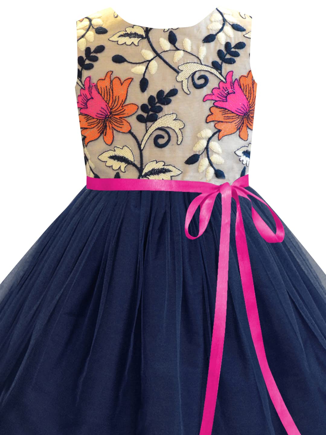 A.T.U.N. (ALL THINGS UBER NICE) Girls Embroidered Birthday Party Frock Dress
