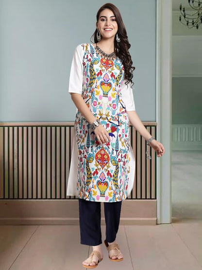 Pinkmint WomenS Crepe Printed Kurta And Pant Set (Pack Of 3)