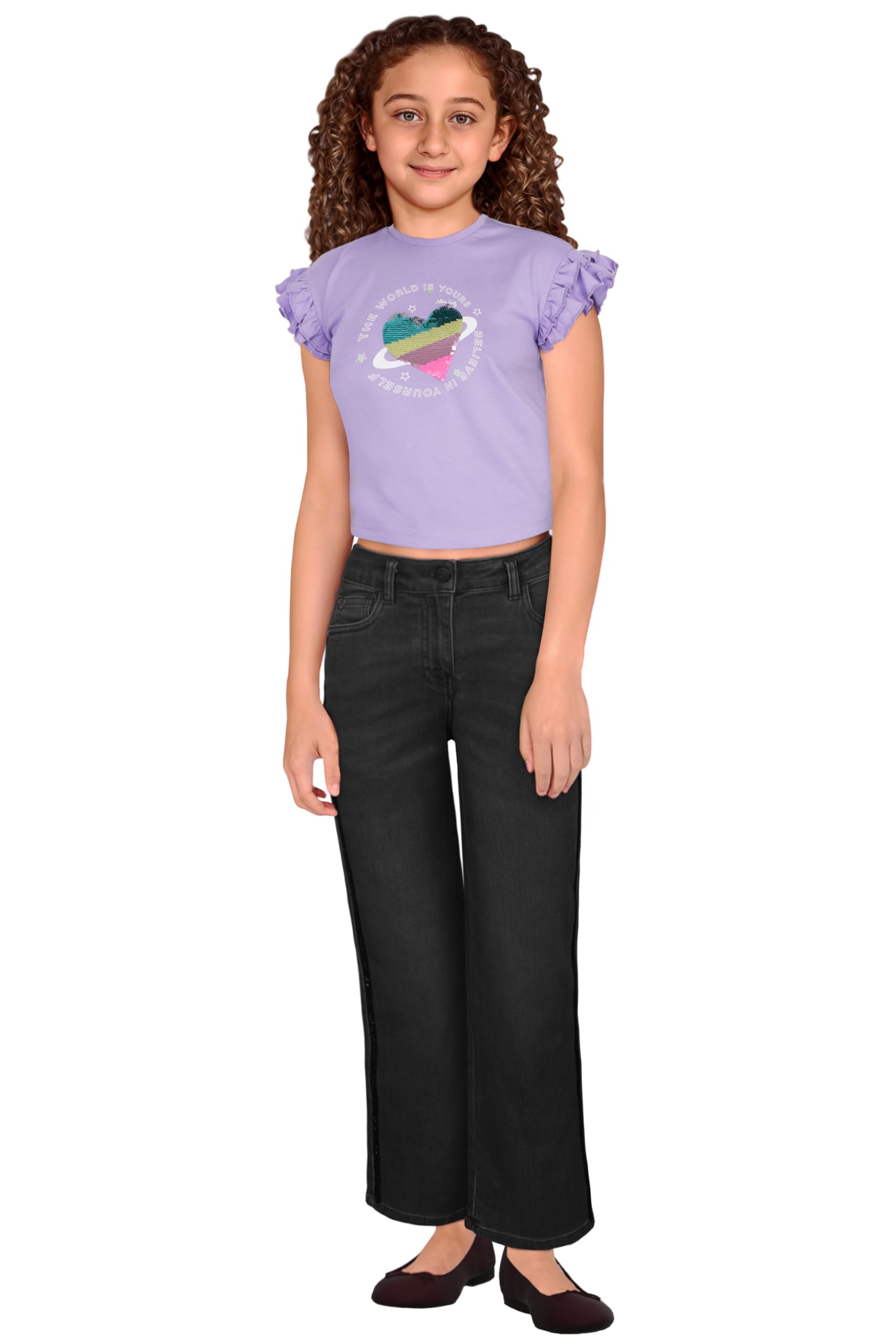 Allen Solly Girls Regular Fit Casual Cotton Short Sleeve Round Neck T-Shirt
