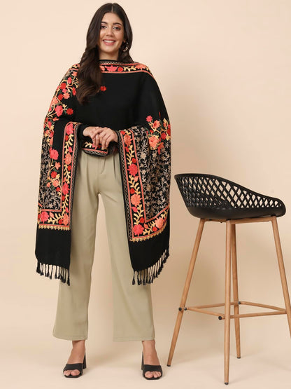 Pashmoda Women Murshid Aari Embroidered Stole(Size 71X203 CM)