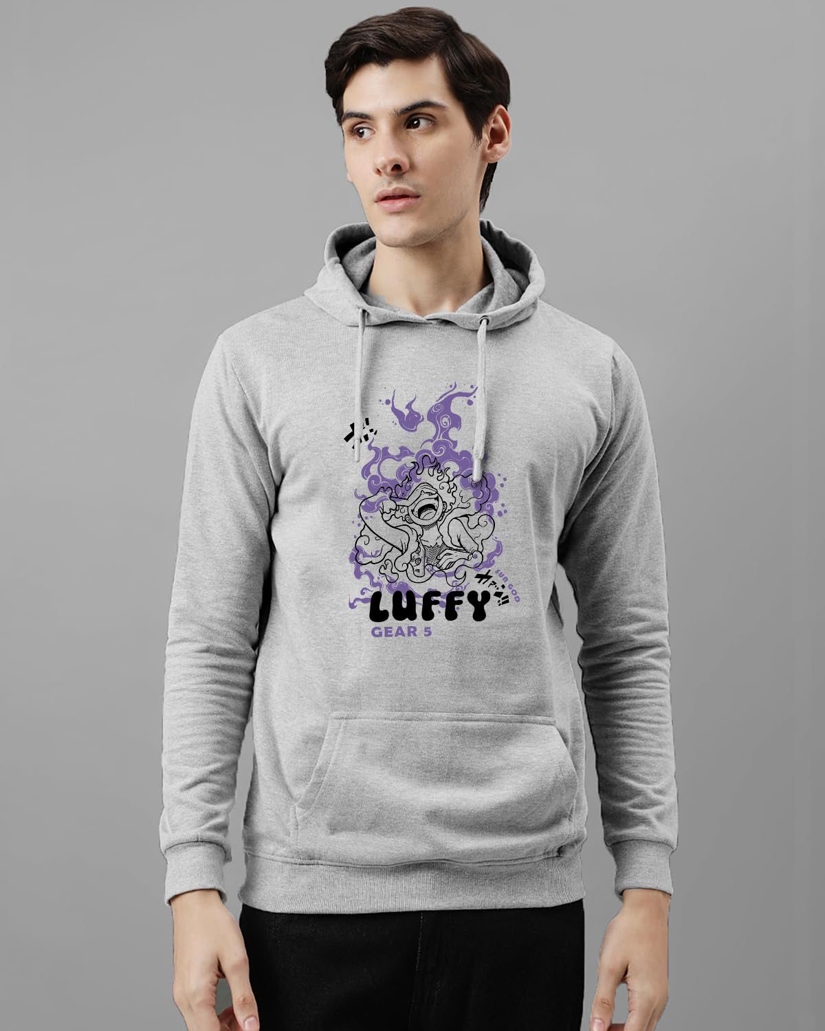 ADRO Hoodies for Men | Printed Hoodie for Men | Cotton Hoodie | Luffy Hoodie Gear 5 | Sweatshirt for Men | Anime Hoodie | H24-LU