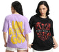 Juneberry Pure 100% Cotton Oversized Loose Baggy Fit Drop Shoulder Latest Aesthetic & Cool Graphic Prinred Half Sleeve T-Shirts