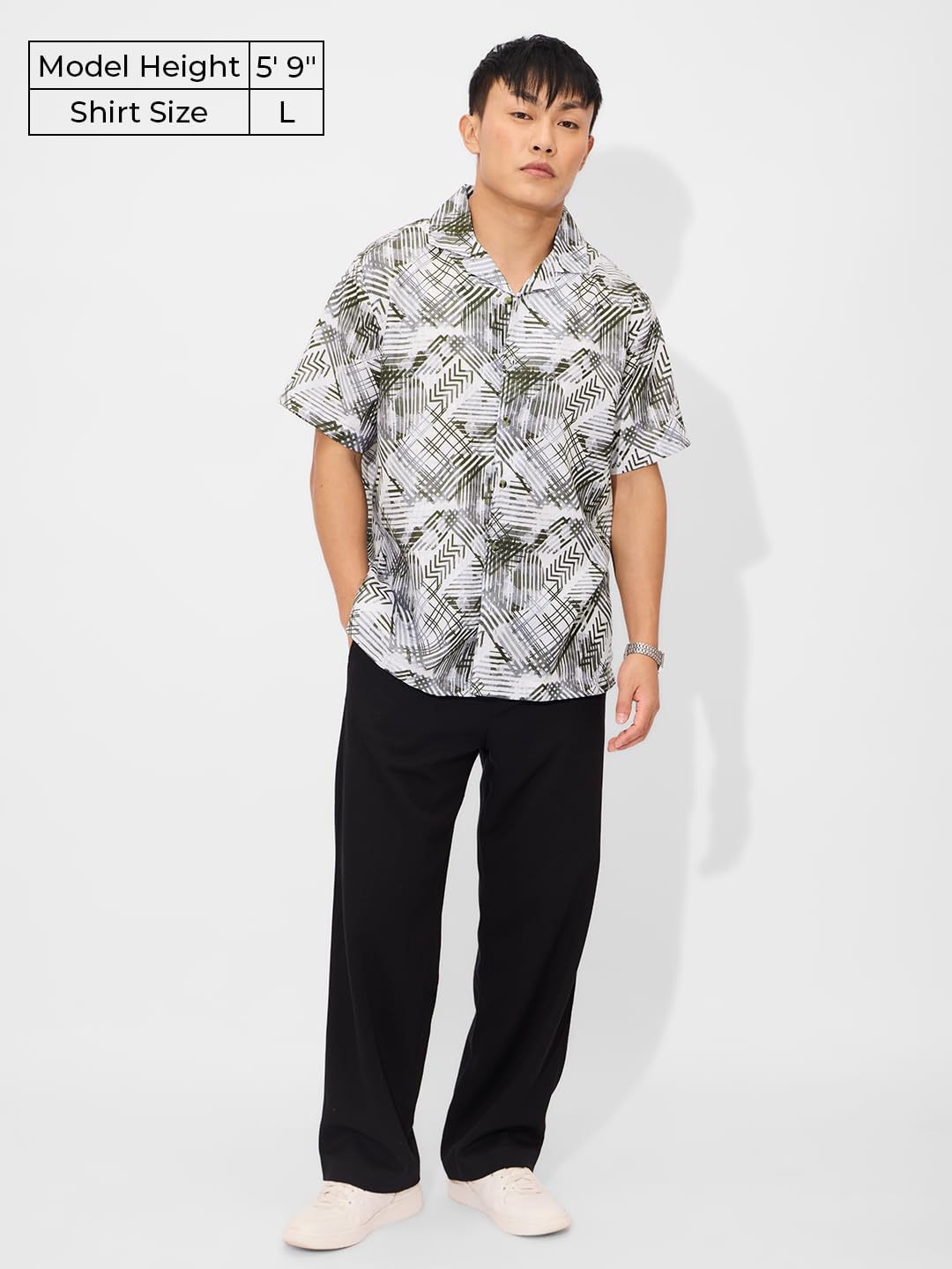 The Souled Store Nexus Men and Boys Short Sleeves Collared Neck Button Front All Over Printed Cotton Holiday Shirts