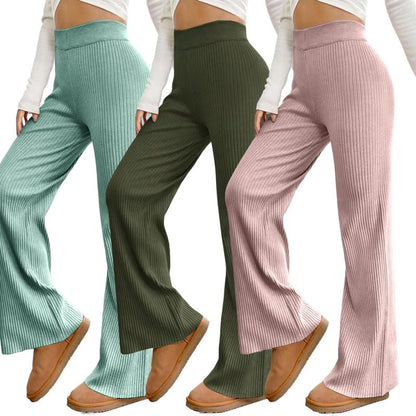 Tee Projekt Women s Textured Trousers for Women l Loose Fit High-Waisted Pant l Office, Formal, Home Trouser (Pack of 3)