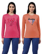 Lyra WomenS Cotton Printed Round Neck Full Sleeves T-Shirt