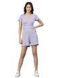 Rigo Waffle Playsuit Above The Knee Jumpsuit For Women (Wjd308-1021_Light Purple