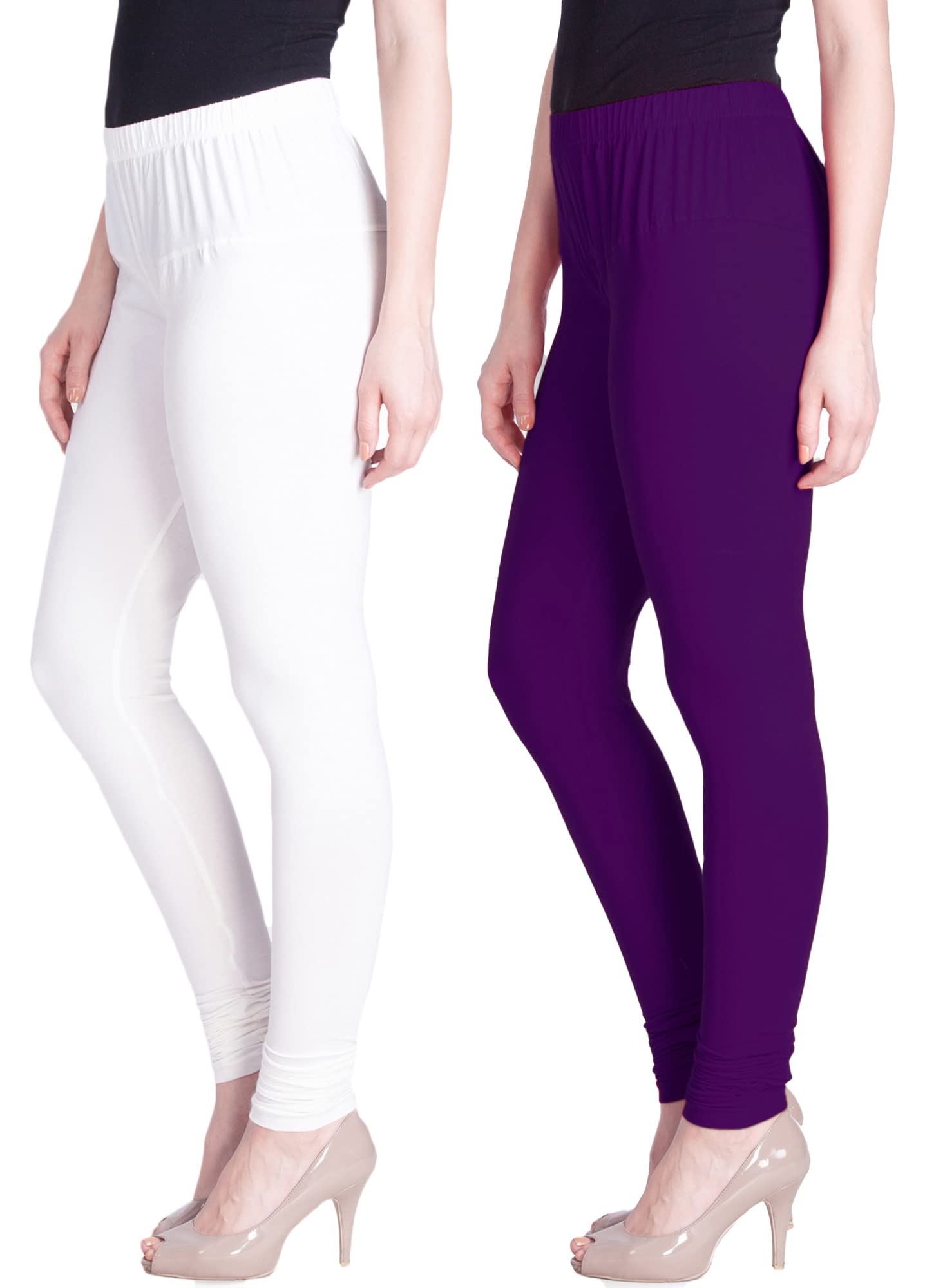 Lyra Cotton Premium Churidar Leggings For Women (Pack Of 2)