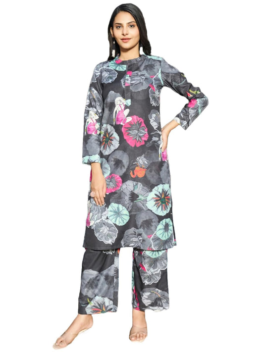 ANNI DESIGNER Women's Rayon Blend Short Length Printed Co-Ord Set
