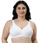 Enamor F024 Plush Comfort Full Support Bra - Non-Padded Wirefree High Coverage - White