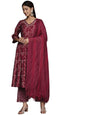 Libas WomenS Silk Blend Kurta Sets (34650_Maroon