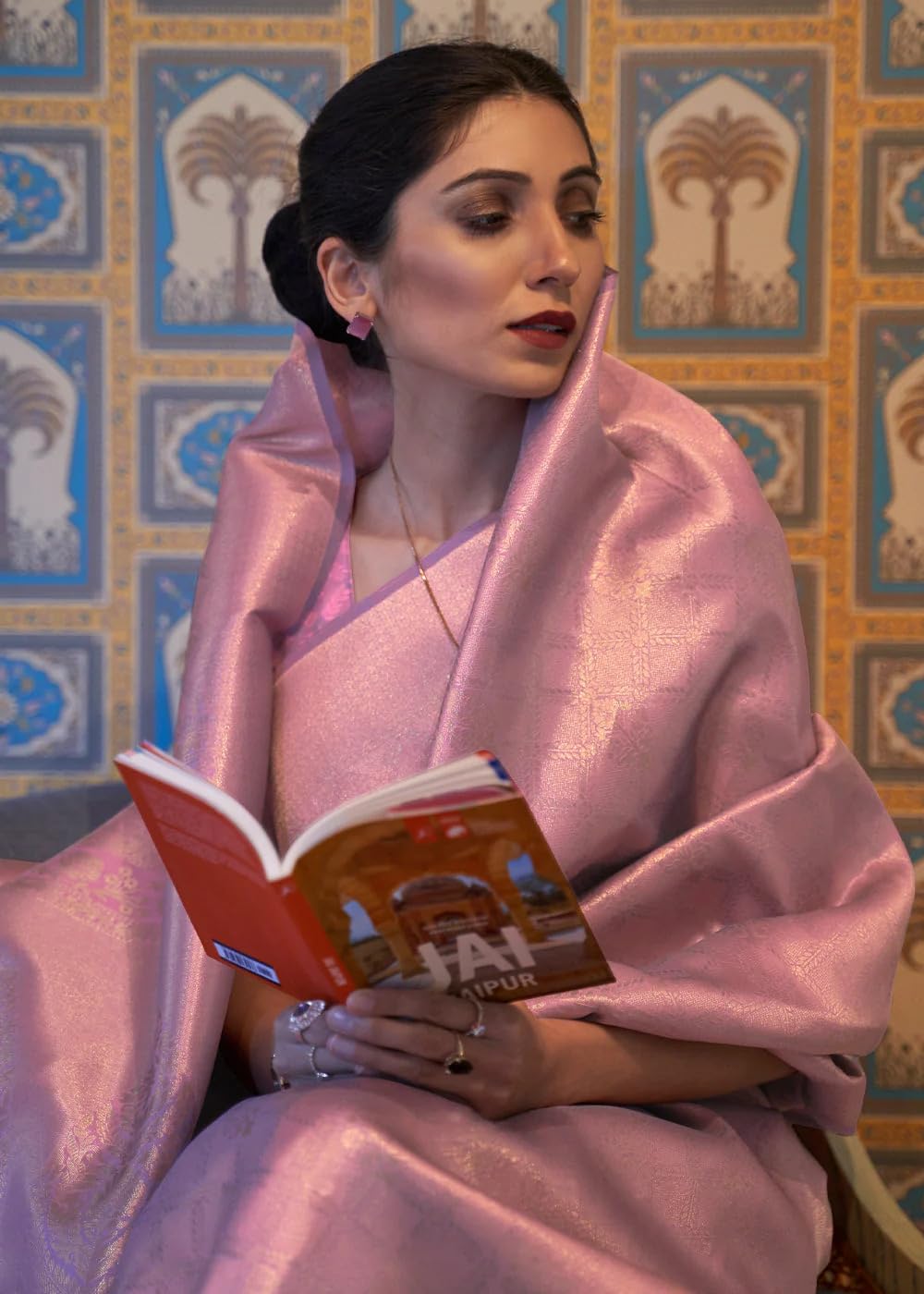 Madhuhansh WomenS Kanjivaram Banarasi Silk Saree Zari Woven For Festival Wedding With Rich Pallu Design And Unstitched Blouse P