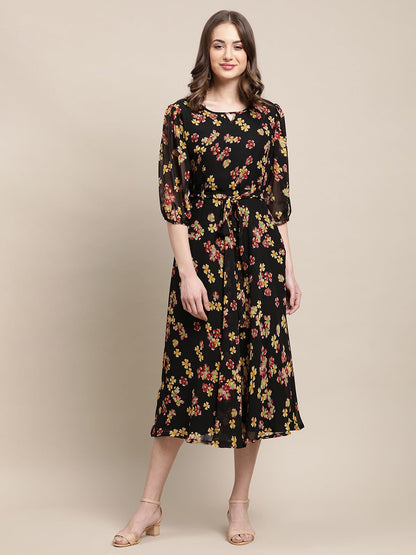 Tee Projekt Women Stylish Maxi Dress|Elegant Graceful Georgette Dress