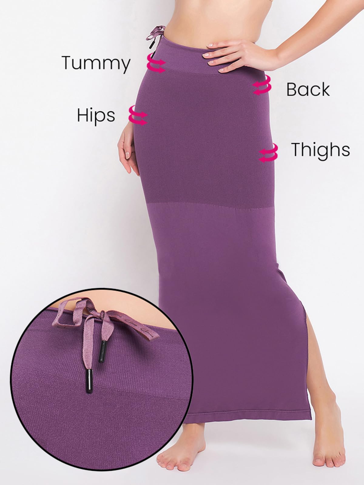 Clovia Women'S Petticoat Style Saree Shapewear With Drawstring/Naada