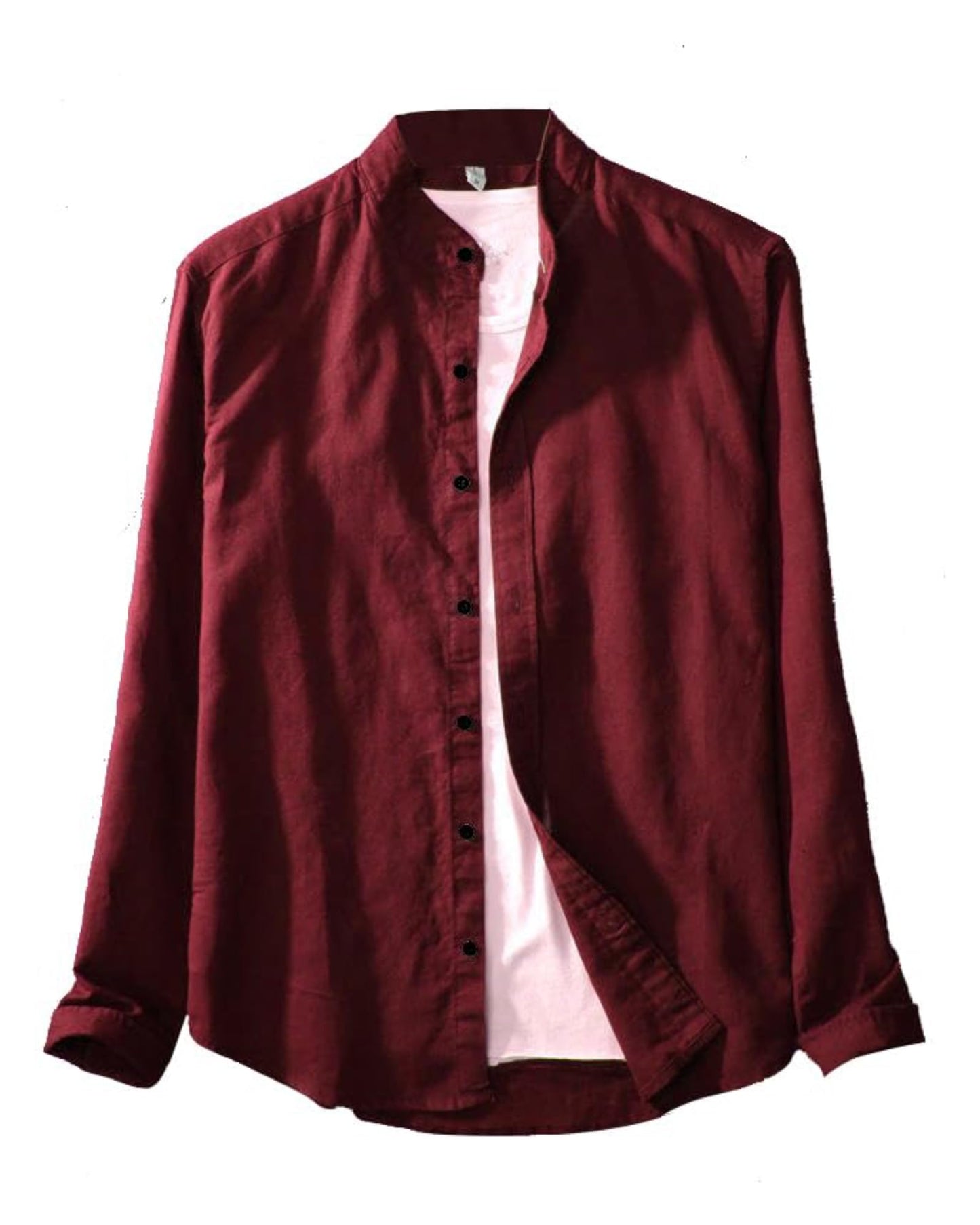 Rebelify MenS Cotton Blend Shirt With Full Sleeves Spread Collar Solid Pattern Botton Down Closure Relaxed Fit And Standard Len