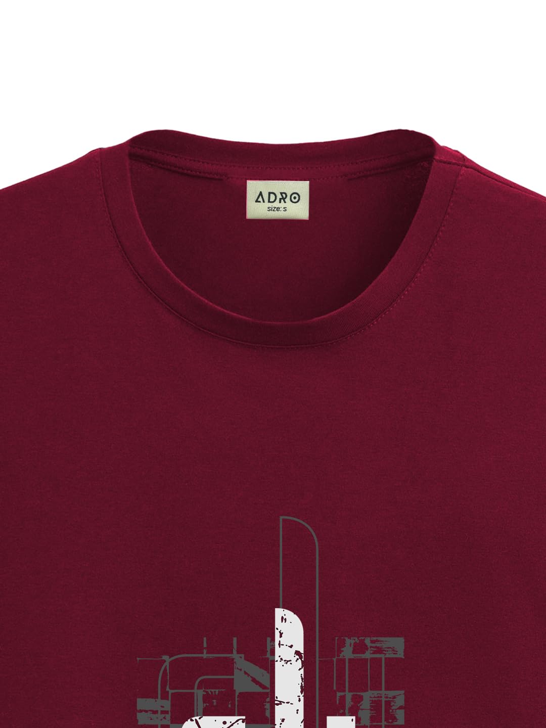 ADRO Men's Graphic Printed 100% Cotton T-Shirt - Regular Fit, Printed T-Shirts for Men (RN24-FTR-MR_Maroon)
