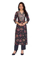 rangita Viscose Embroidered Straight Calf Length Kurta with Pant | Kurta Set for Women