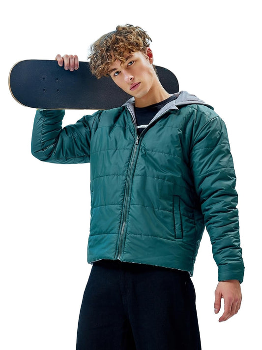 Bewakoof Mens Solid Oversized Plus Size Jacket_596374_Green_6XL