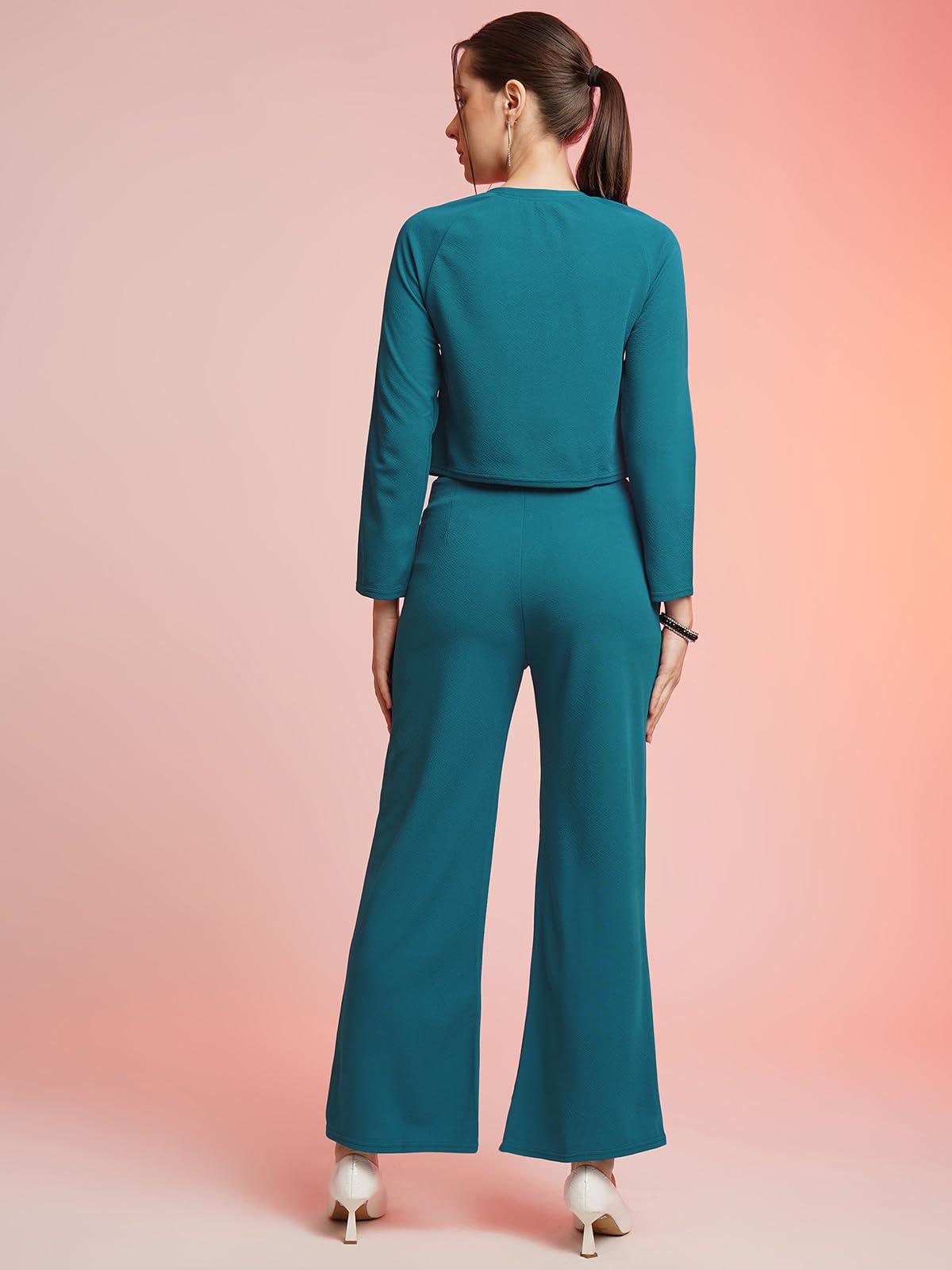 Selvia Womens Co-ords Set|Lycra Crop Top & Trouser Set|Casual Co-ords Set for Women|Two Piece Co-ord Set|Crop Top & Bottom Set(