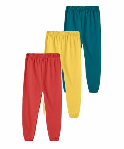 SHODOX Girls Cotton Blend Printed Regular fit Track Pants (Pack of 3)