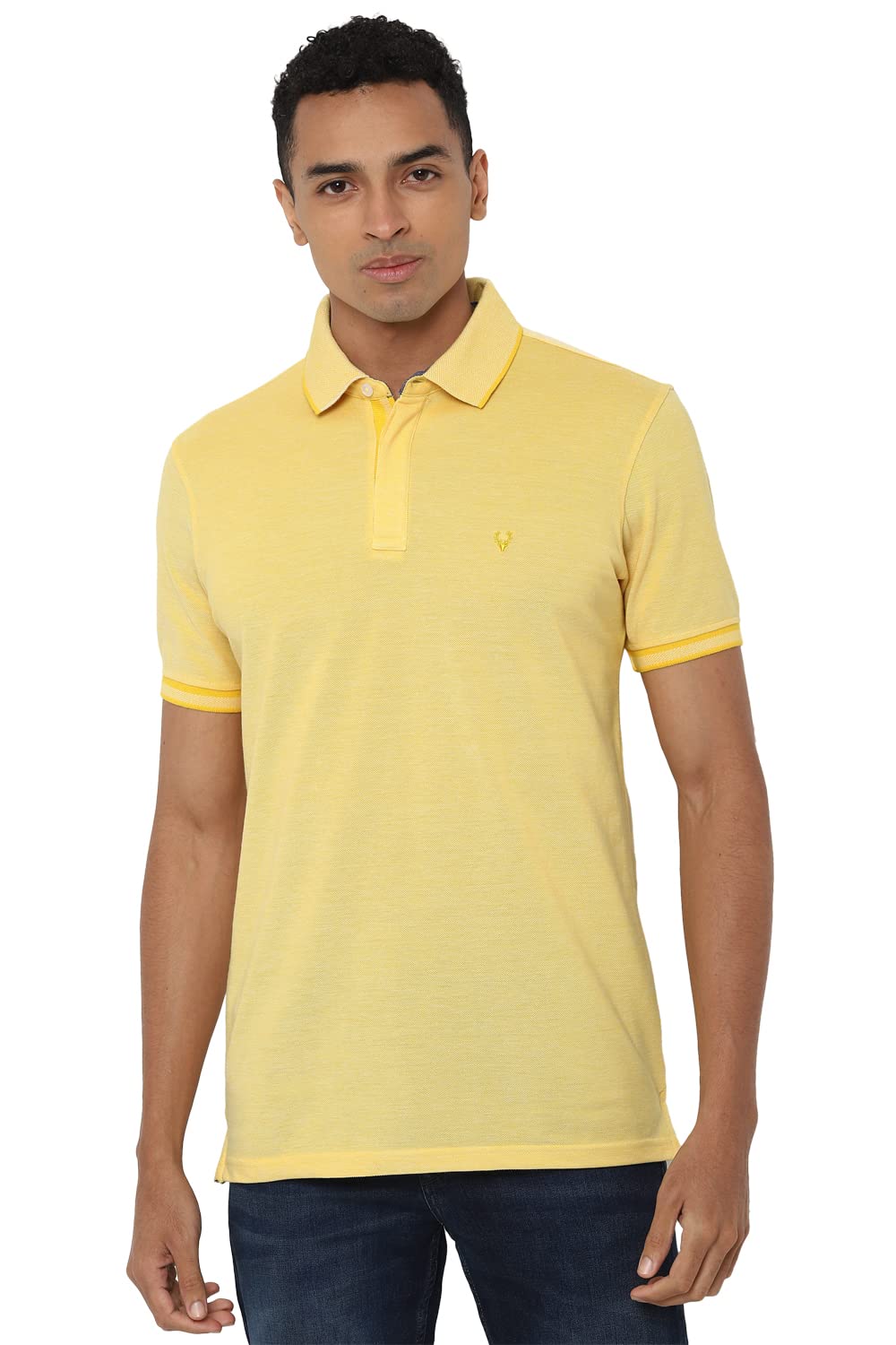 Allen Solly Men Regular Fit Solid Cotton Polo Shirt