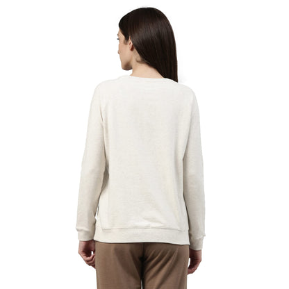 Enamor E079 Crew Neck Stretch Cotton Basic Sweatshirt for Women with Long Sleeves