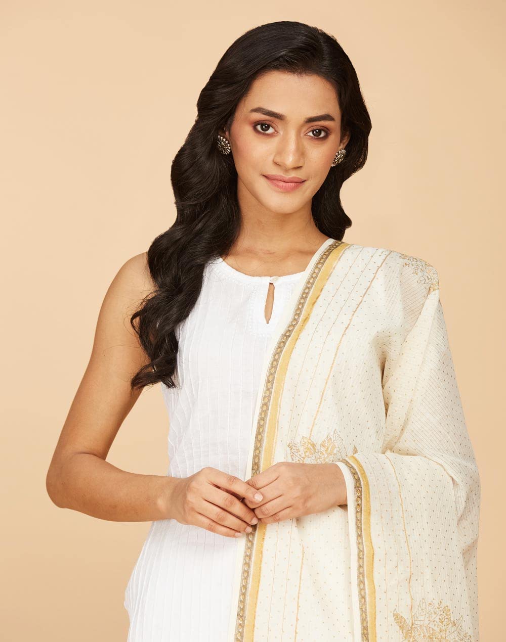 Fabindia Natural Cotton Hand Block Printed Dupatta | Free Size | Regular Length | Spring | 2.5m x 92cm (L x W)