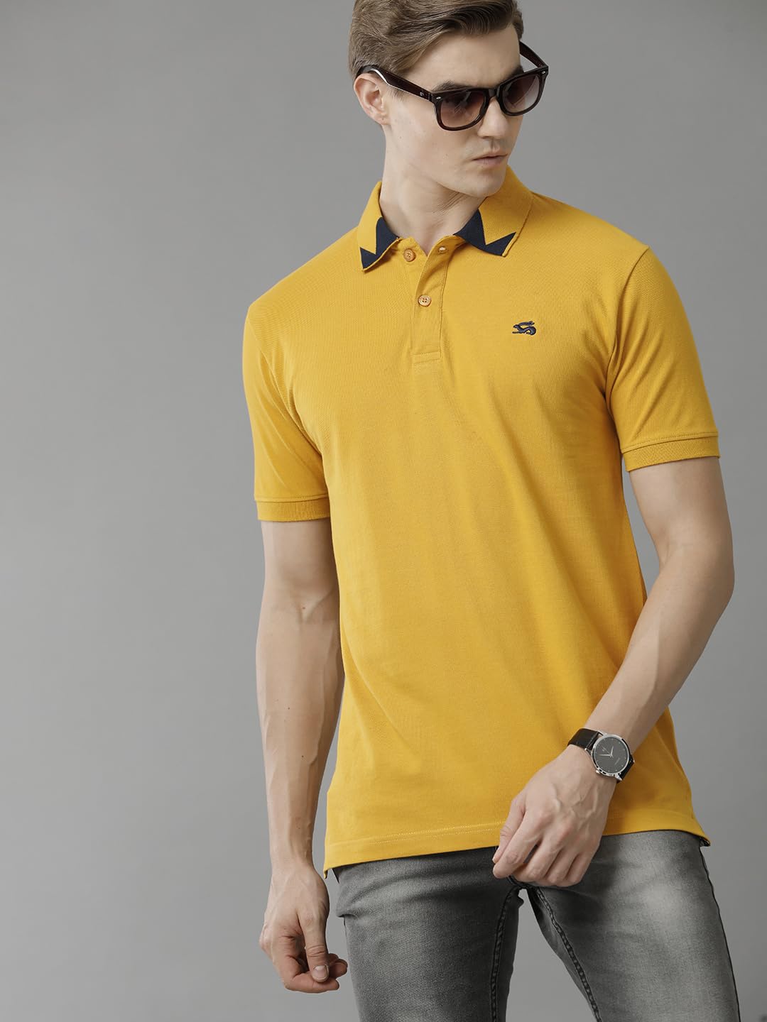 ADRO Mens Polo T Shirt 100% Cotton Polo Tshirt for Men | Solid Polo T-Shirt Regular fit | PN23-H-L1PLN-MU