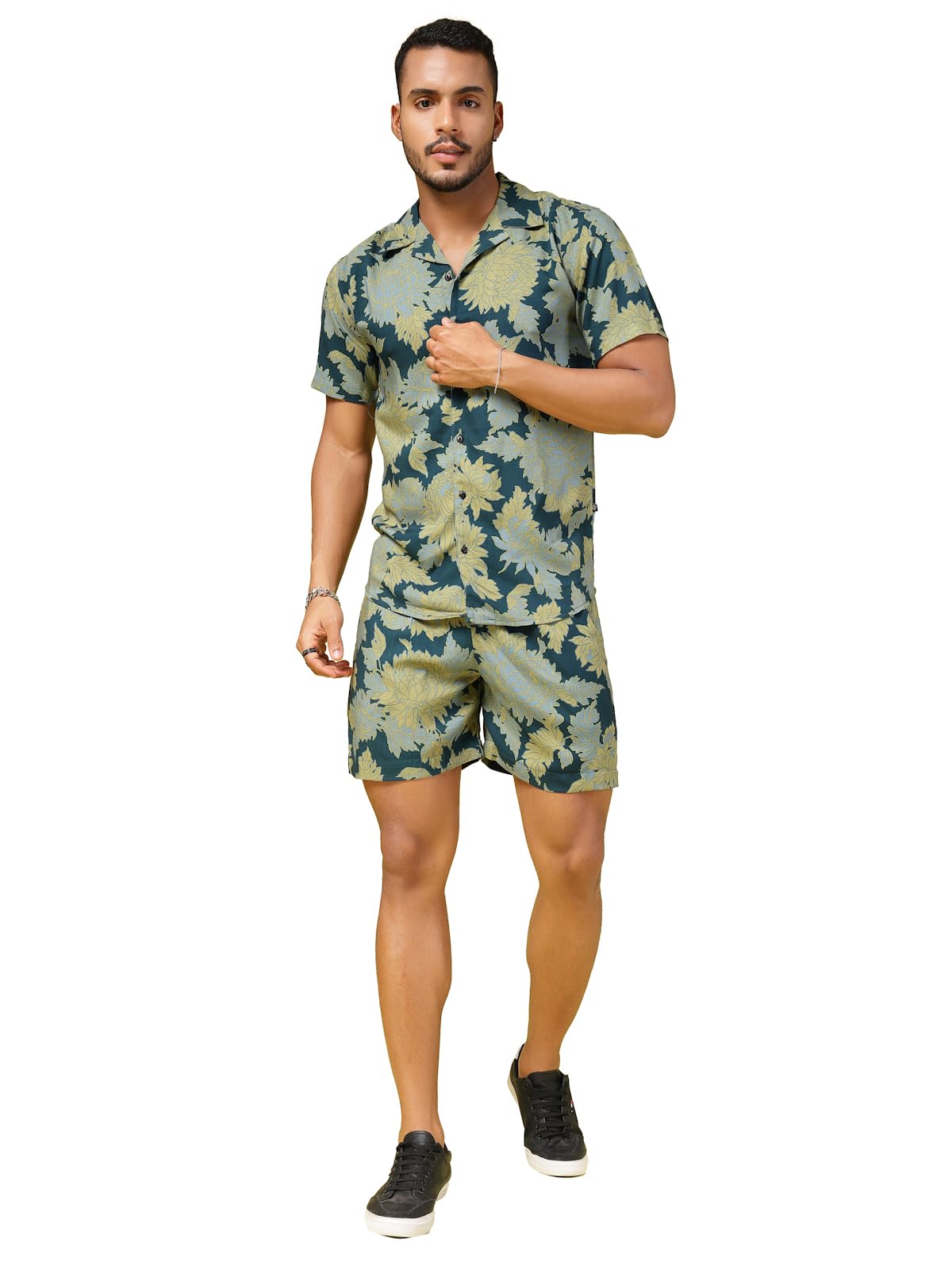 Rigo Printed Co-Ord Set for Men | Casual Shirt & Shorts Night Suit Set | Lounge-wear Nightdress Pajama Set for Mens & Boys | Nig