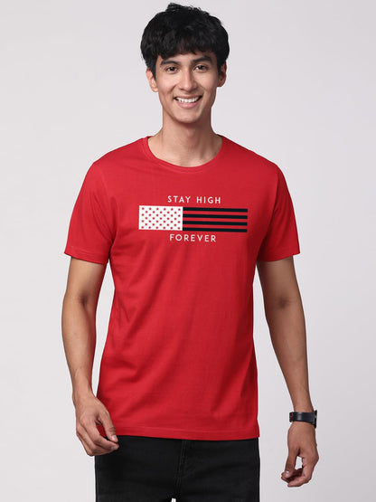ADRO Mens Flag Printed Cotton T-Shirt_RN24-L2-FLAG-RD