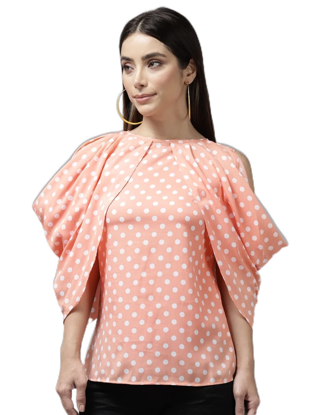 Aarika Women's Regular Fit Shirt (TP-W-M-12409_Peach L)