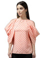 Aarika Women's Regular Fit Shirt (TP-W-M-12409_Peach L)