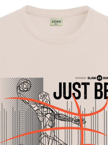 ADRO Men's Graphic Printed 100% Cotton T-Shirt - Regular Fit, Printed T-Shirts for Men (RN24-BCL-BE_Beige)