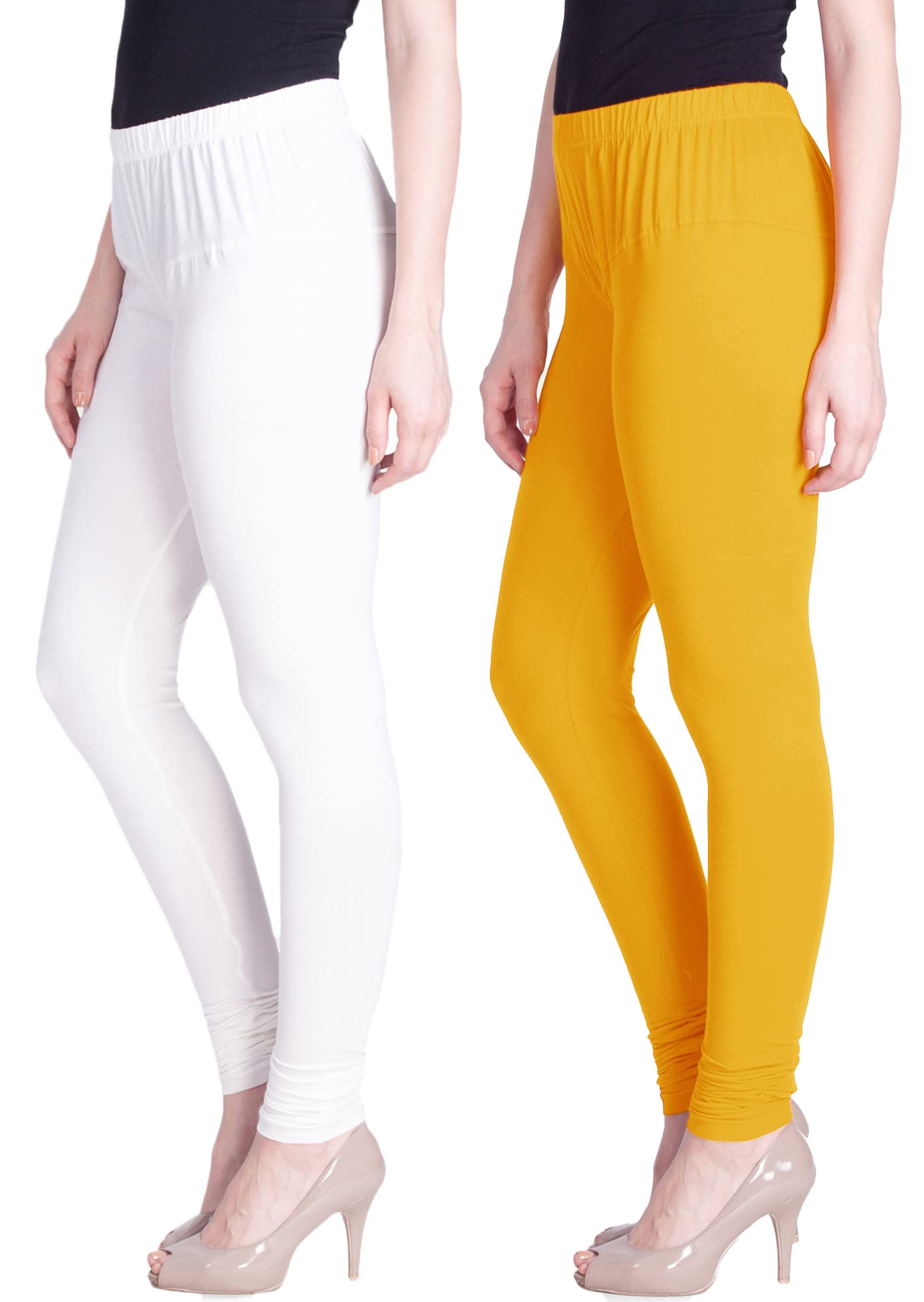 Lyra Cotton Premium Churidar Leggings For Women (Pack Of 2)