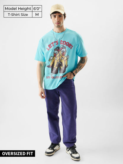 The Souled Store Official Breaking Bad: Lets Cook Oversized T-Shirts Blue