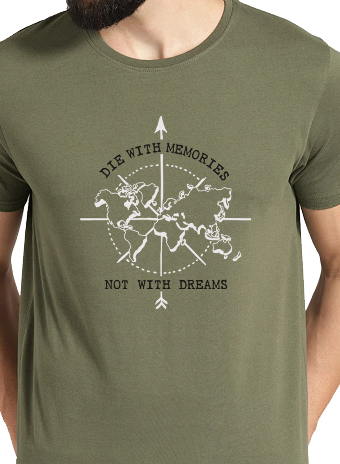 Adro Die With Memories Not With Dreams Mens Printed T-Shirt (M)