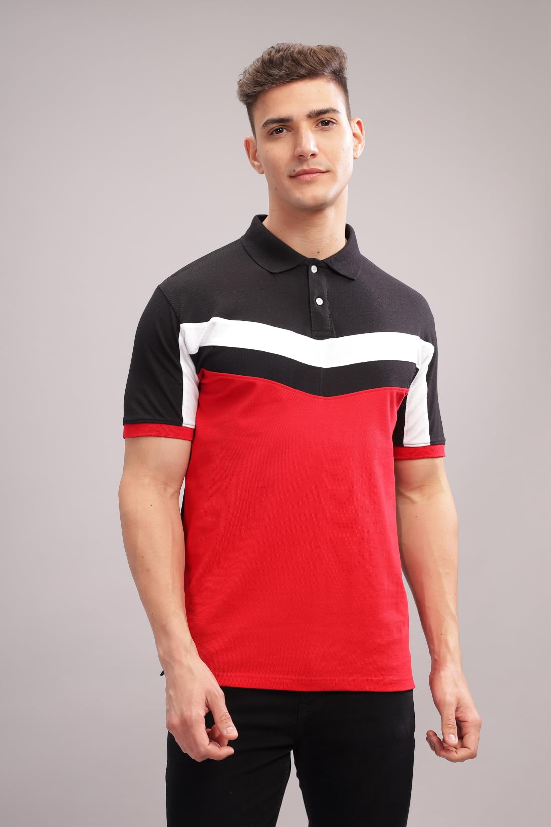 ADRO Regular Fit Polo Tshirt in 100% Cotton Multi Color Polo Also in Plus Size_PN24-L1-BLWHRD