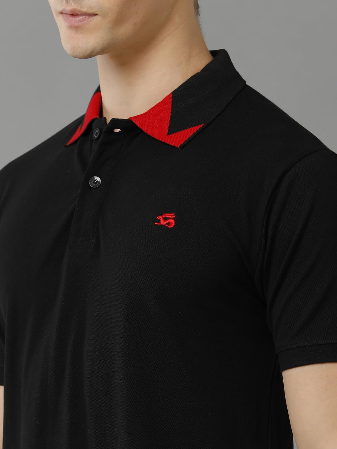 ADRO Premium Cotton Polo for Men (PN23-H-PLN-BL_Black)