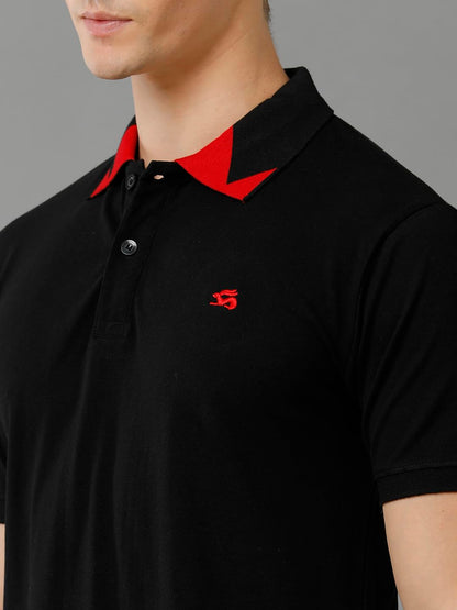 ADRO Premium Cotton Polo for Men (PN23-H-PLN-BL_Black)