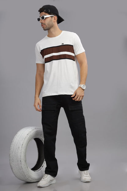 ADRO Tshirt for MenMulti Color T-Shirt for MenCotton T-ShirtMens TshirtRN8-24-WHBR
