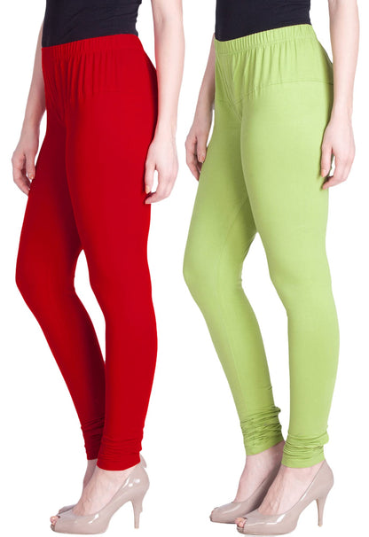 Lyra Cotton Premium Churidar Leggings For Women (Pack Of 2)