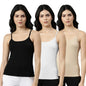 Rupa Jon Solid Regular Fit Jon Premium Camisole for Women, Stretable Cotton Fabric with Adjustable Straps. Pack of 3 (JN PRM CAM