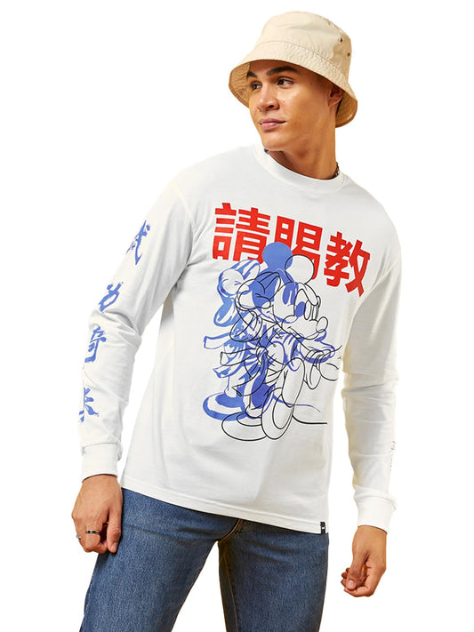 Bewakoof Official Disney Merchandise MenS Graphic Printed T-Shirt_624985_White_S