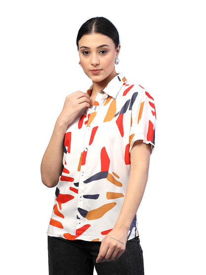 Rigo Rayon Printed Shirts for Women | Half Sleeves Hawaiian Shirts for Women | Summer Shirts Shirt for Women | Slim Fit, Casual