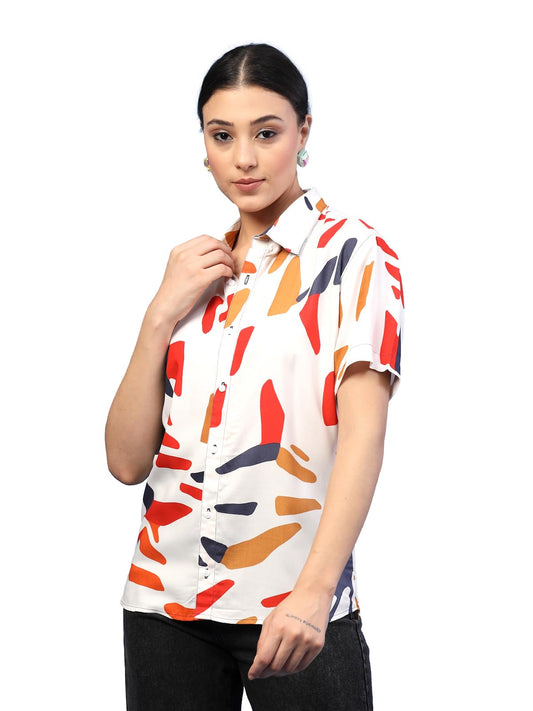 Rigo Rayon Printed Shirts for Women | Half Sleeves Hawaiian Shirts for Women | Summer Shirts Shirt for Women | Slim Fit, Casual