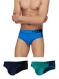 XYXX Mens Underwear Dualist IntelliSoft Antimicrobial Micro Modal Brief Pack of 3 (Navigate & Black Iris;Black Iris & Black;Bri