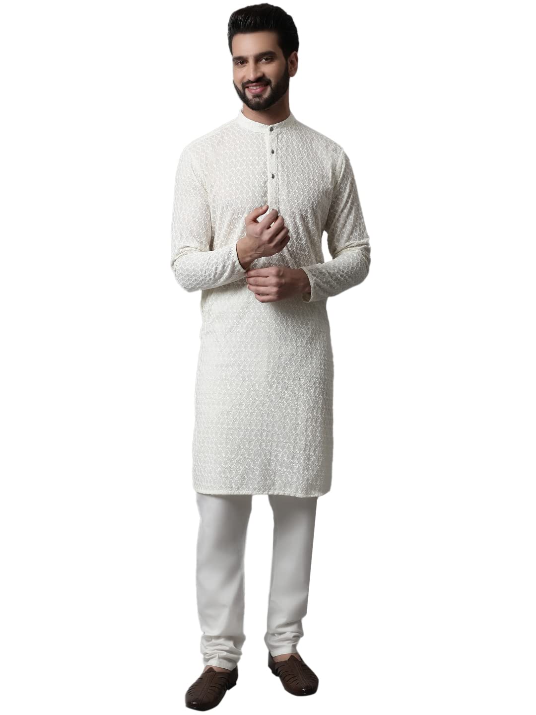 Jompers Mens Embroidered Kurta Churidar Set