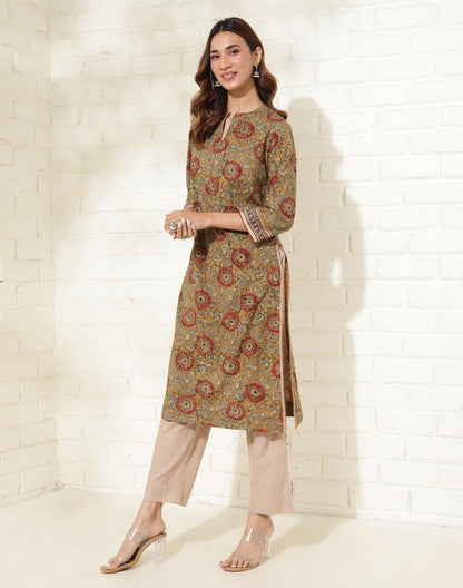 Fabindia WomenS Cotton Printed Regular Kurta (1037265Mustard_Mustard